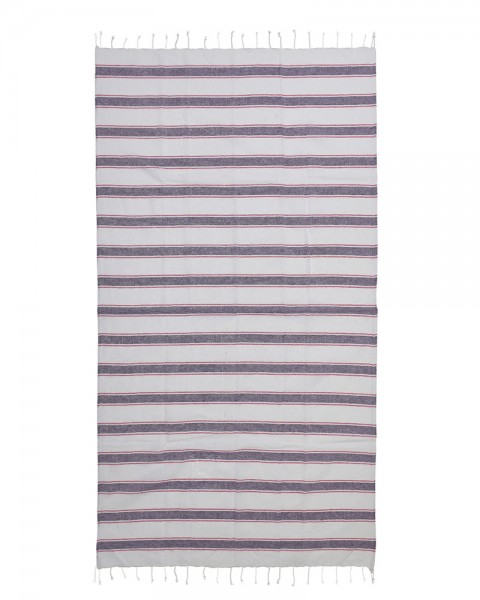 BLE ΠΕΤΣΕΤΑ PESTEMAL ΣΕ ΛΕΥΚΟ/ΜΩΒ ΧΡΩΜΑ ΜΕ ΡΙΓΕΣ 90X190 (100% COTTON)