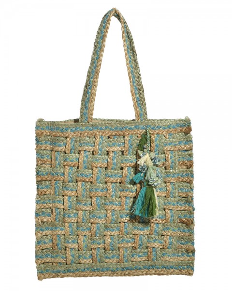 BLE ΤΣΑΝΤΑ ΓΙΟΥΤΑ ΜΠΕΖ/ΤΥΡΚΟΥΑΖ 39x5x43/71 (50%JUTE/50%COTTON)