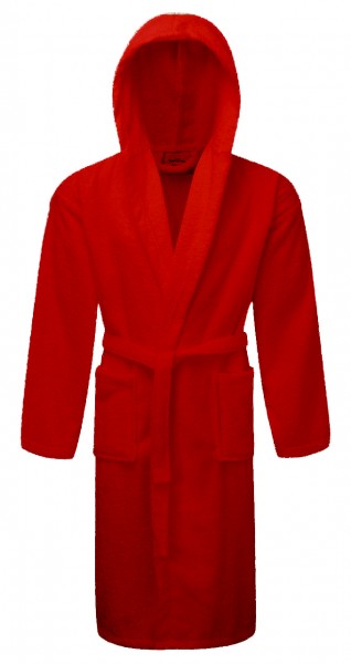 Μπουρνούζι ΚΟΜΒΟΣ Πετσετέ με κουκούλα 420gr/m2  Red Large