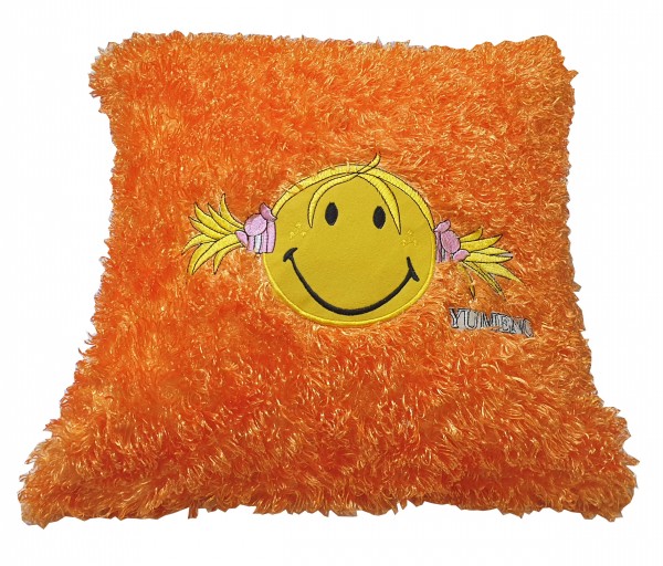 Μαξιλάρι Διακοσμητικό ΚΟΜΒΟΣ 100% Polyester 45x45 Smiley Face Orange