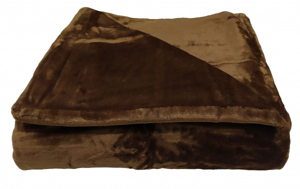 Κουβέρτα ΚΟΜΒΟΣ Velour Flannel Brown Υπέρδιπλη 220x240 400gsm