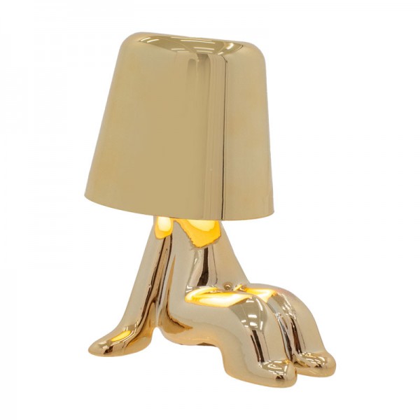 Επιτραπέζιο φωτιστικό αφής LED Radiance pakoworld επαναφορτιζόμενο χρυσό Φ15x17εκ