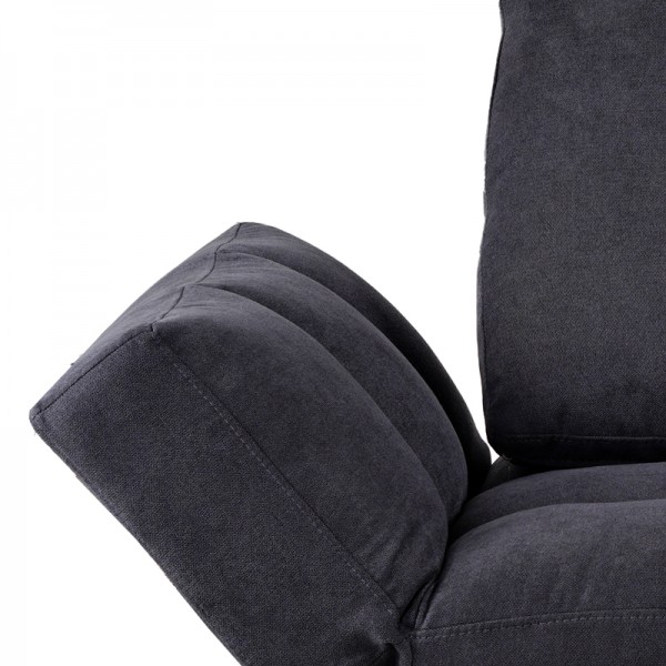Καναπές - κρεβάτι 3θέσιος Jackie pakoworld ύφασμα ανθρακί-μέταλλο μαύρο 190x80x74εκ
