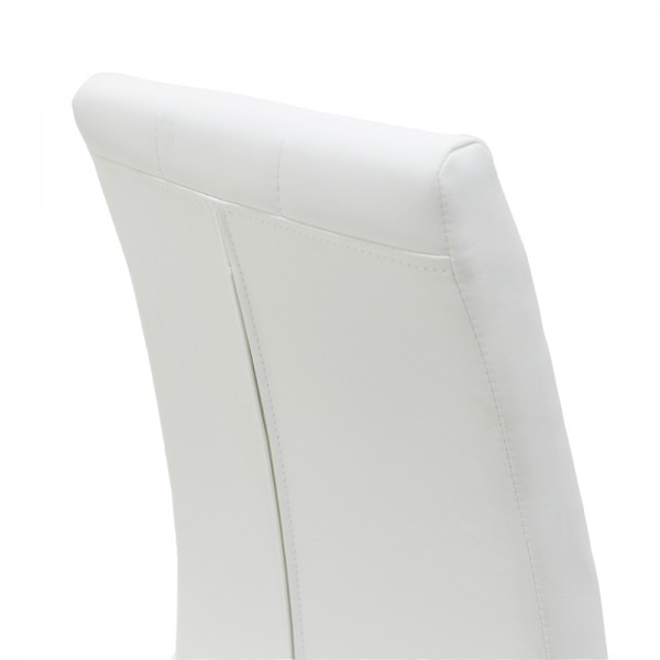 Καρέκλα Darrell pakoworld PU λευκό-βάση χρωμίου Σετ των 2τμχ