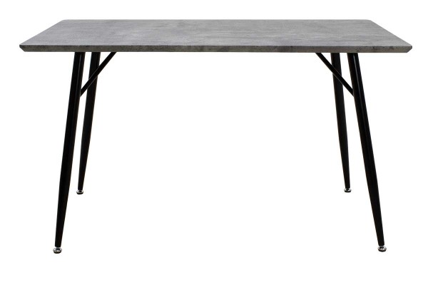 Τραπέζι Conor pakoworld με επιφάνεια MDF χρώμα γκρι cement πόδι μεταλλικό μαύρο 130x80x75,5εκ