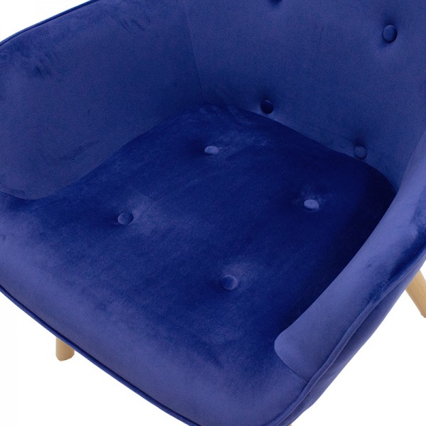 Πολυθρόνα Kido pakoworld βελούδο χρώμα μπλε