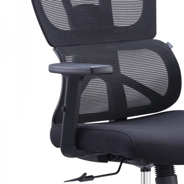 Καρέκλα γραφείου διευθυντή Aish pakoworld mesh ύφασμα μαύρο 64x66x130εκ