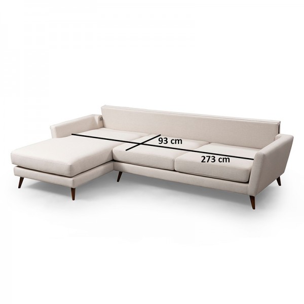 Γωνιακός καναπές κρεβάτι PWF-0526 pakoworld δεξιά γωνία ύφασμα μπεζ-καρυδί 303x168x85εκ
