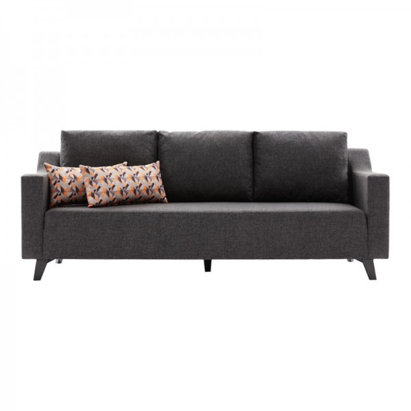 Καναπές-κρεβάτι PWF-0592 pakoworld 3θέσιος ύφασμα ανθρακί 230x90x74εκ