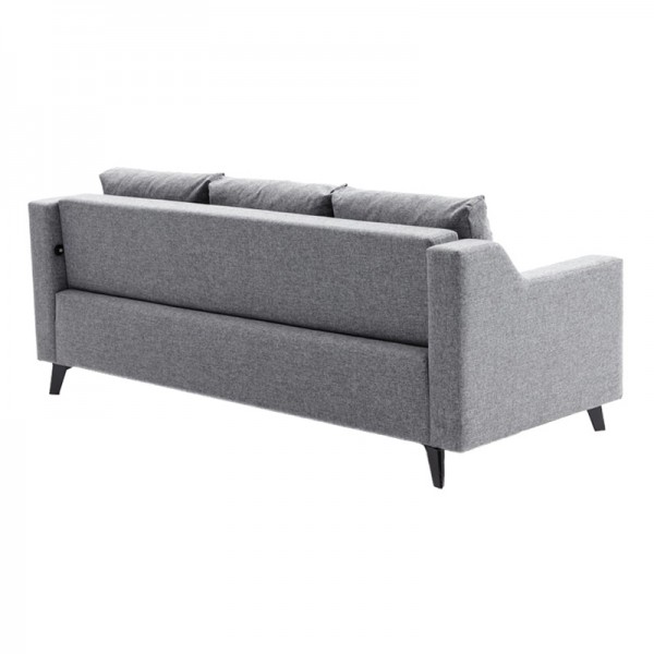 Καναπές-κρεβάτι PWF-0592 pakoworld 3θέσιος ύφασμα γκρι 230x90x74εκ