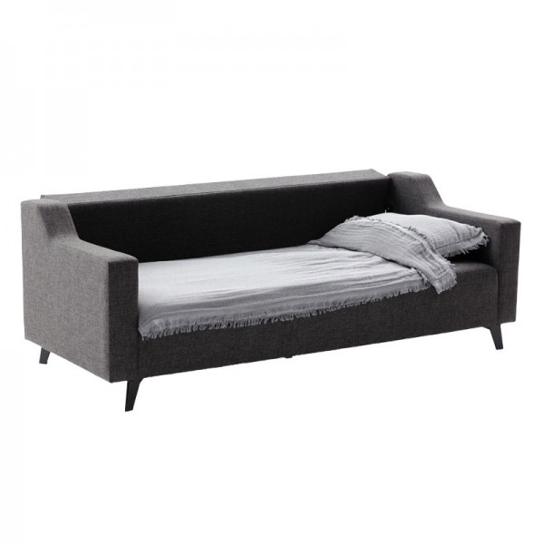 Γωνιακός καναπές-κρεβάτι PWF-0592 pakoworld ύφασμα ανθρακί 230x90x74εκ