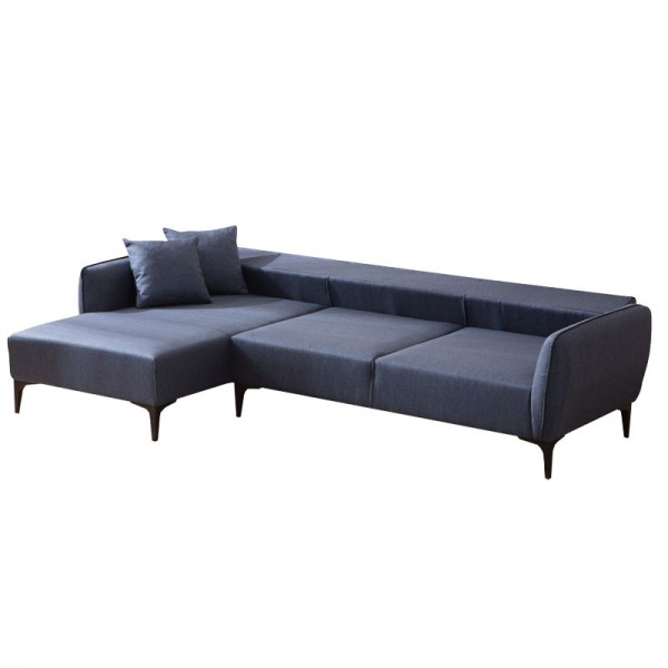 Γωνιακός καναπές PWF-0565 pakoworld δεξιά γωνία ύφασμα μπλε 270x95x67εκ