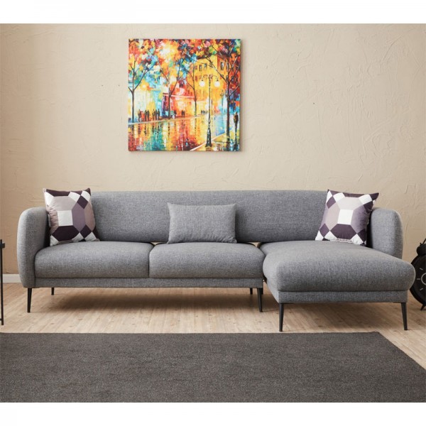 Γωνιακός καναπές-κρεβάτι PWF-0577 pakoworld αριστερή γωνία ύφασμα γκρι 265x163x80εκ