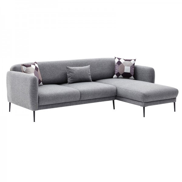 Γωνιακός καναπές-κρεβάτι PWF-0577 pakoworld αριστερή γωνία ύφασμα γκρι 265x163x80εκ