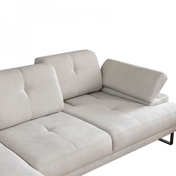 Γωνιακός καναπές με δεξιά γωνία PWF-0586 pakoworld ύφασμα μπεζ 274x174x83εκ