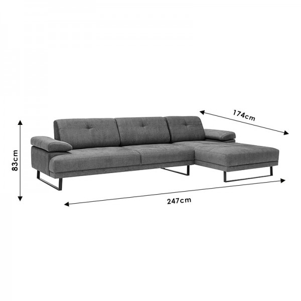 Γωνιακός καναπές με αριστερή γωνία PWF-0586 pakoworld ύφασμα κεραμιδί 274x174x83εκ