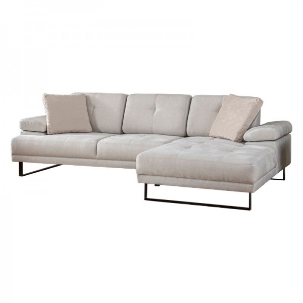 Γωνιακός καναπές με αριστερή γωνία PWF-0586 pakoworld ύφασμα μπεζ 314x174x83εκ