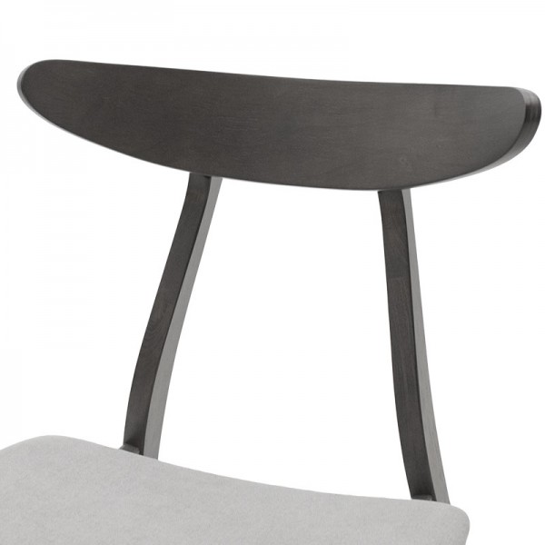 Καρέκλα Orlean pakoworld γκρι ύφασμα-rubberwood ανθρακί πόδι Σετ των 2τμχ