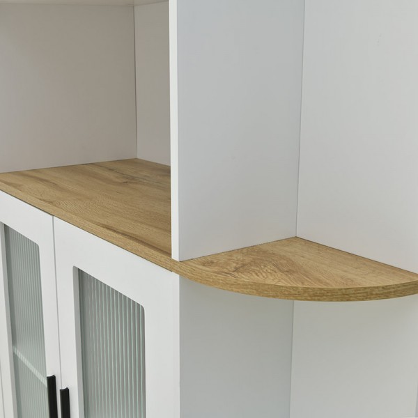 Βιτρίνα Xarvey Inart λευκό-φυσικό ξύλο 110x38x160εκ