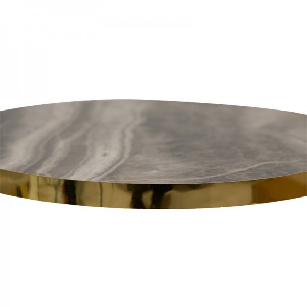 Βοηθητικά τραπέζια σαλονιού Buena pakoworld σετ 3τεμ λευκό μαρμάρου-χρυσό