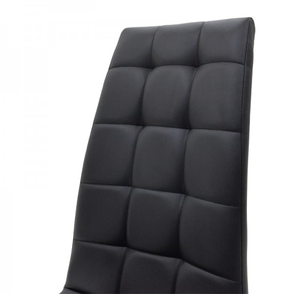 Καρέκλα Darrell pakoworld pu μαύρο-βάση χρωμίου 42x49x106εκ Σετ των 2τμχ