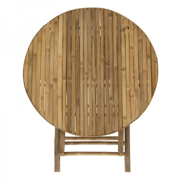 Τραπέζι Obbie pakoworld πτυσσόμενο bamboo φυσικό Φ90x77εκ