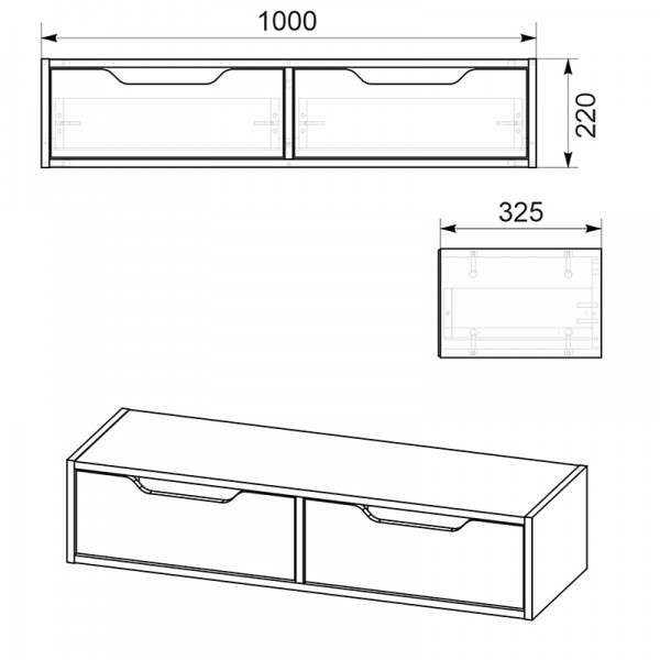 Κονσόλα-τουαλέτα Alberto pakoworld κρεμαστή λευκό 100x32.5x22εκ