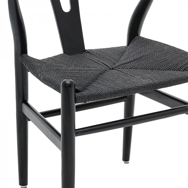 Καρέκλα Sandra pakoworld ξύλο-σχοινί μαύρο