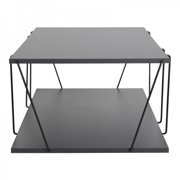 Τραπέζι σαλονιού Tars pakoworld ανθρακί-μαύρο 120x50x30εκ