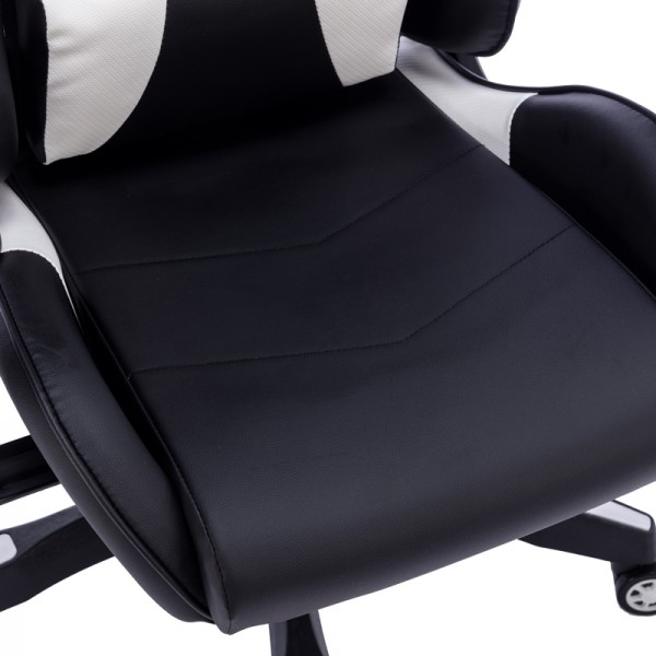 Καρέκλα γραφείου gaming Hartley pakoworld pu μαύρο-λευκό 67x57x139εκ