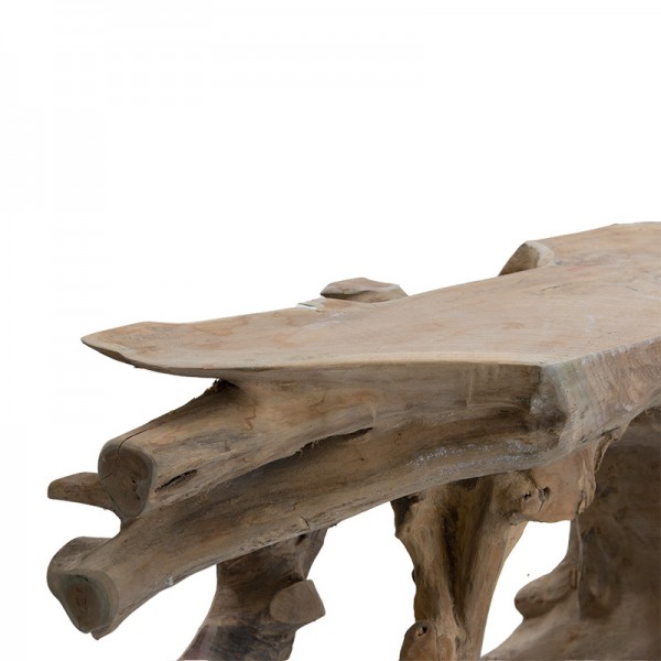 Κονσόλα Root pakoworld χειροποίητη teak ξύλο φυσικό 150x40x80εκ