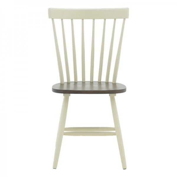 Καρέκλα Larus pakoworld φυσικό ξύλo rubberwood ανθρακί-λευκό 50x49x90εκ. Σετ των 2τμχ