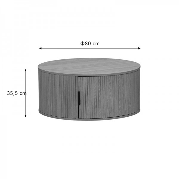Τραπέζι σαλονιού Scandi pakoworld MDF φυσικό Φ80x35.5εκ