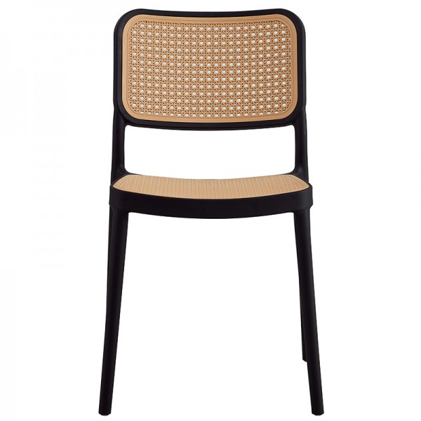 Καρέκλα Poetica pakoworld με UV protection PP μπεζ-μαύρο 42x52x81εκ.
