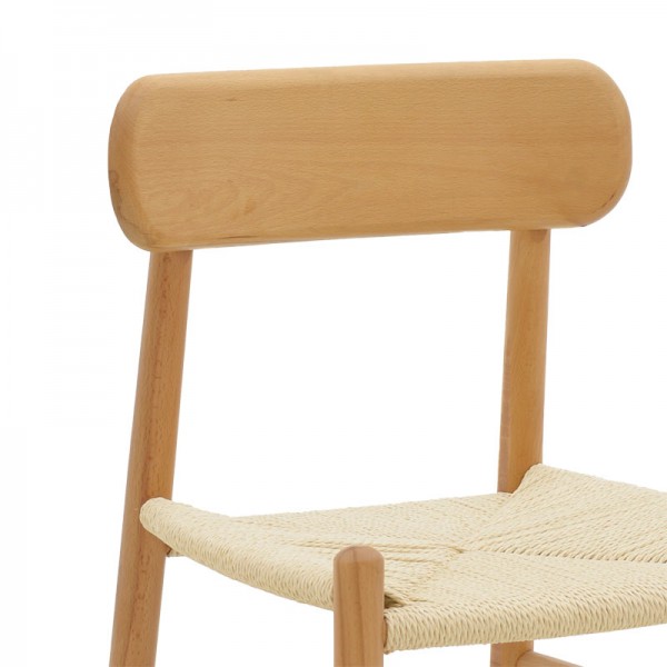 Καρέκλα Thomas pakoworld ξύλο οξιάς φυσικό-έδρα φυσικό σχοινί 44x36x79εκ