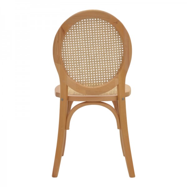 Καρέκλα Camil pakoworld φυσικό ξύλο οξιάς-φυσικό rattan 45x50x94εκ