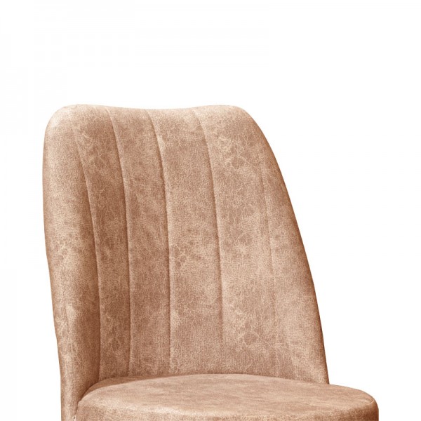 Καρέκλα Farell I pakoworld ύφασμα εκρού antique-μεταλλικό μαύρο πόδι Σετ των 4τμχ