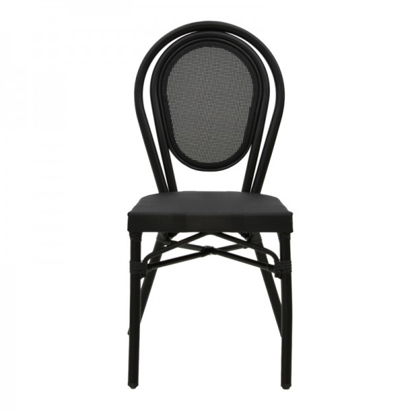 Καρέκλα Nacia  pakoworld μαύρο αλουμίνιο-μαύρο textilene 45x59x85εκ