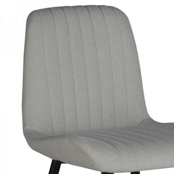 Καρέκλα Versa pakoworld εκρού ύφασμα-πόδι μαύρο μέταλλο 54x63.5x84εκ