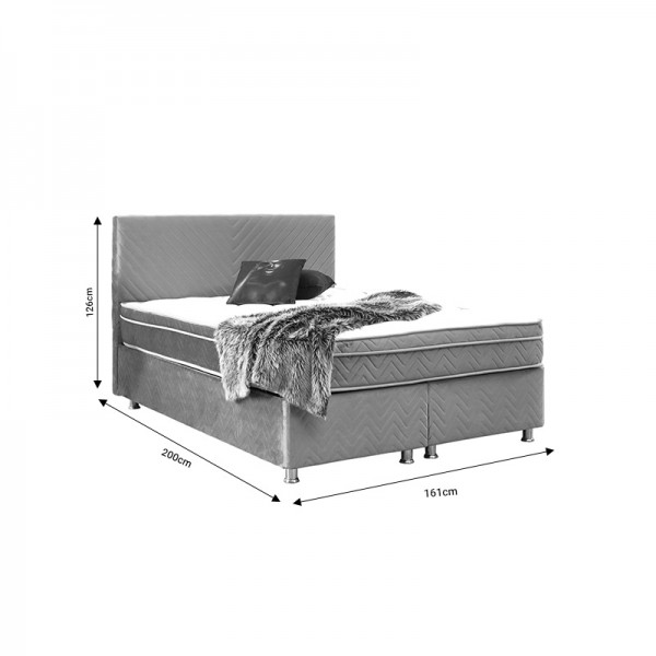 Κρεβάτι Rizko pakoworld διπλό με αποθηκευτικό χώρο καφέ 160x200εκ