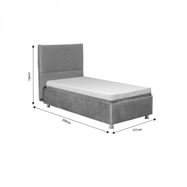 Κρεβάτι Rizko pakoworld μονό με αποθηκευτικό χώρο μπεζ 120x200εκ