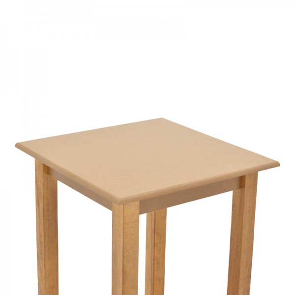Τραπέζι Zolenio pakoworld μασίφ ξύλο οξιάς με επιφάνεια mdf λούστρο καρυδί 60x60x76εκ